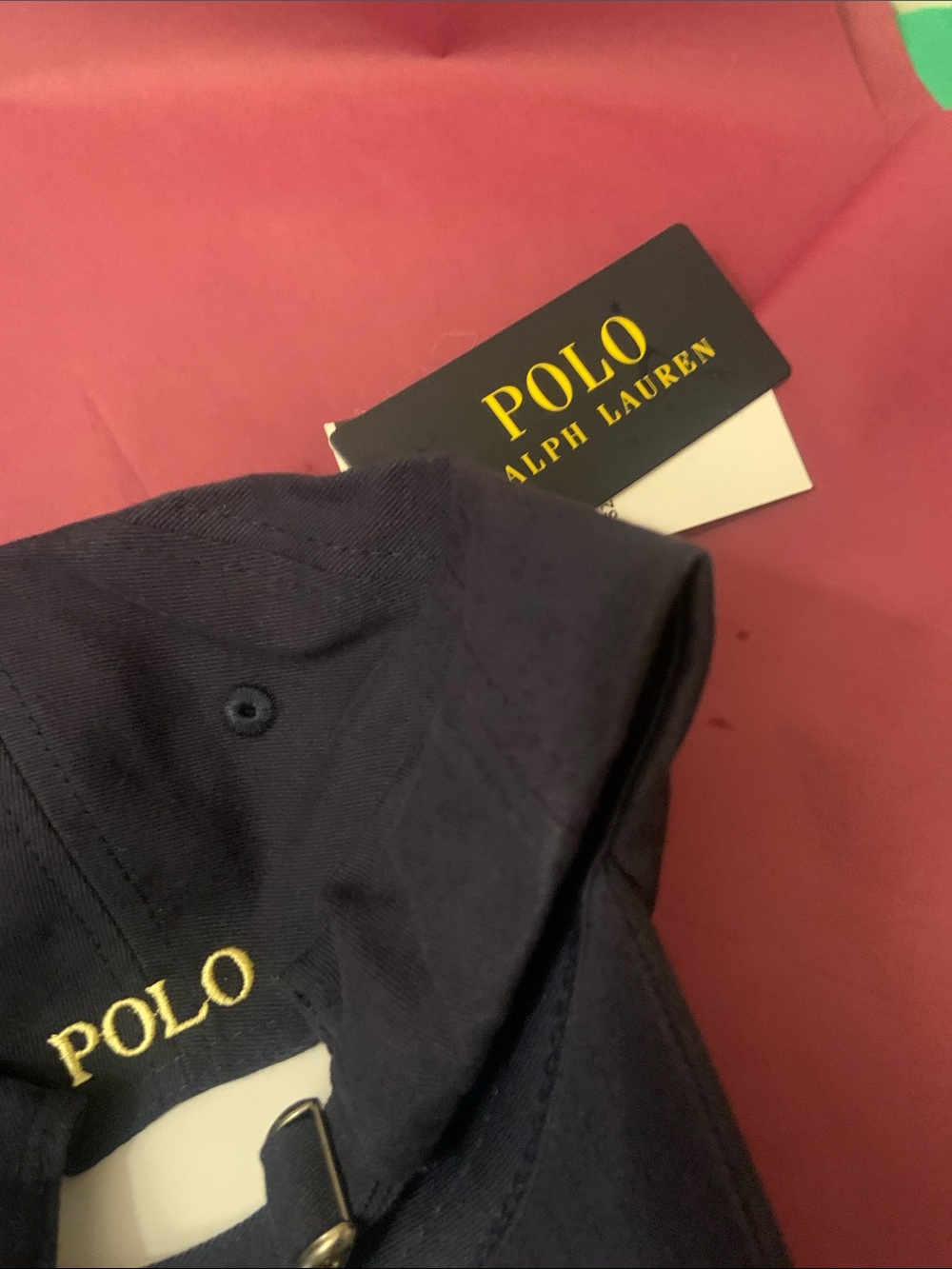 Ralph Lauren Navy Cap with Yellow POLO Embroidery - Picture 6 of 6